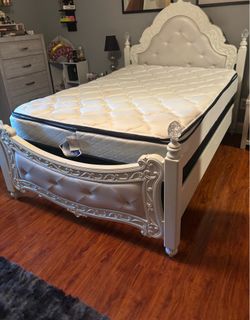 Full-size girl bed matching nightstand