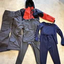 Boys Spyder Ski Jacket, Obermeyer ski pants, 2 base layers for boy age 8-11