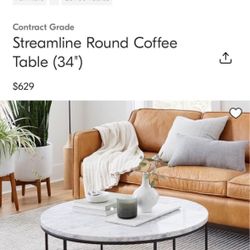 Brand New Weat Elm Marble Coffee Table