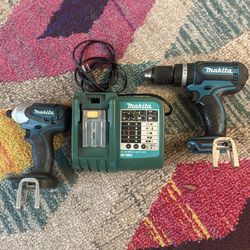 Makita Drill And Impact Driver With Charger No Batteries