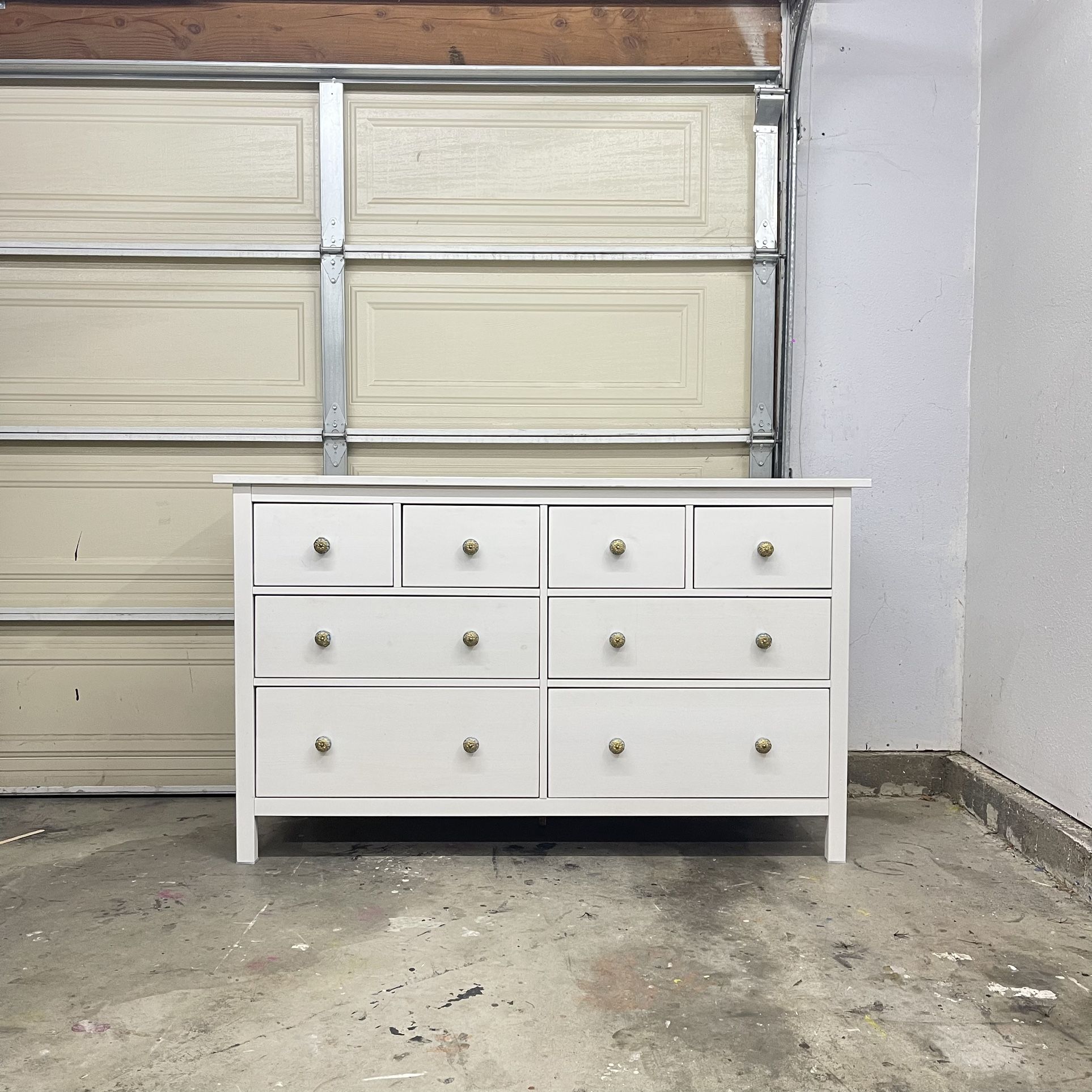 White Ikea Hemnes Dresser 8 Drawer Tv Stand Vanity Clothing Organizer