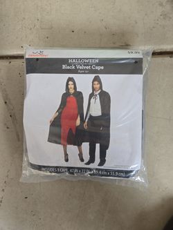 Black Halloween Velvet Cape 14 Plus