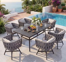 NEW IN BOX-7-Piece Outdoor Rope Dining Set