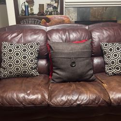 Burgundy, Soft, Leather, Comfortable Couches Cherrie were genuine leather