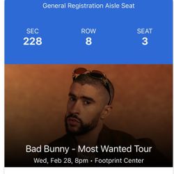 Bad Bunny Tickets For Phoenix Feb 28th 2023