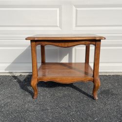Ethan allen french country end table birch storage shelf
