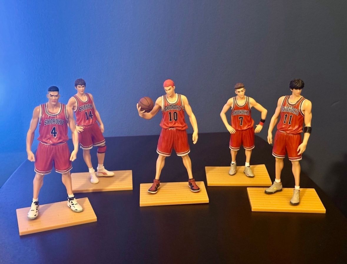 Slam Dunk Anime Action Figure Set. Sakuragi Rukawa Miyagi Mitsui Akagi 5.5”-6.5”