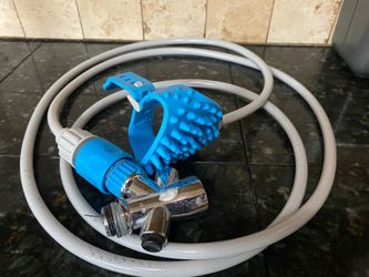 Pet outdoor hose with brush