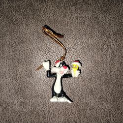 Tweetie Bird & Sylvester Mini Christmas Ornament 