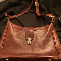 Valentina Brown Leather vintage Hobo Purse