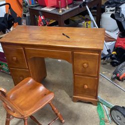 Child’s Wood Desk, 42W x 17D x 29 1/2H With Chair