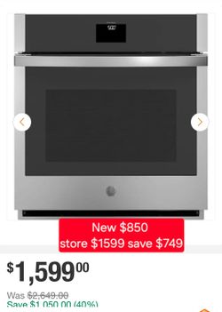 ✨️ GE 27 in. Single Smart Convection Wall Oven with No-Preheat Air Fry in Stainless Steel #3853
