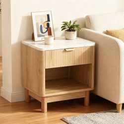 New In Box! 2 Side Tables Nightstands Night Stands Boho Modern Fluted 