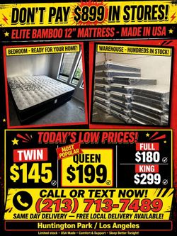 King Size Mattress Pillow Top New
