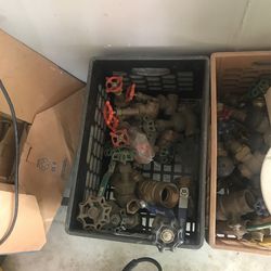 old stock.  brass copper fittings valves sodering etc