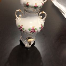New Floral  Ukrainian Porcelain Samovar With  Kettle