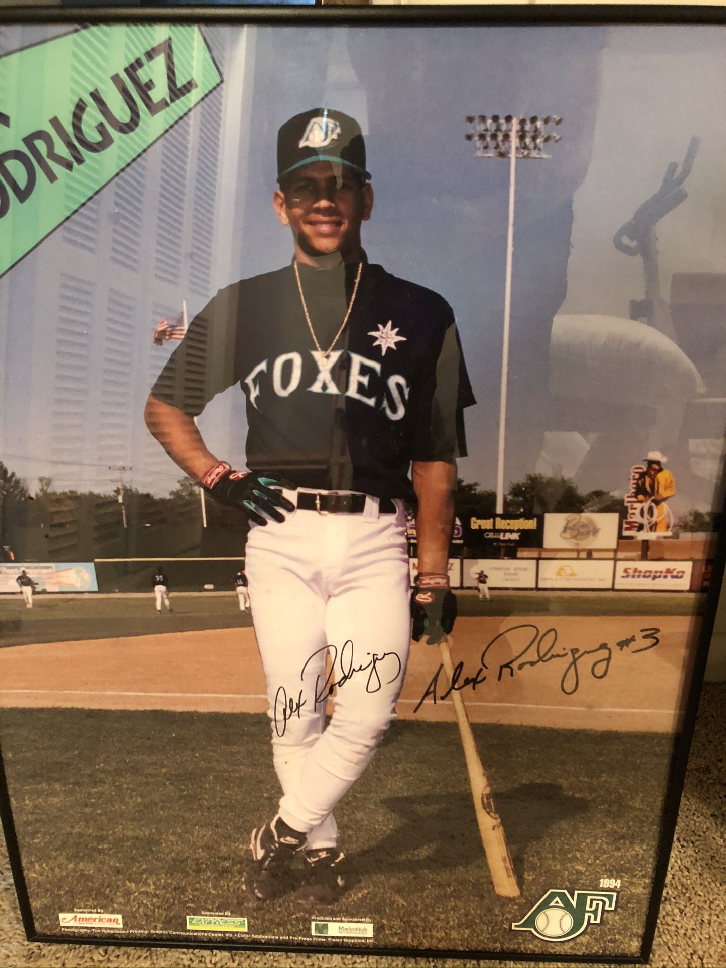Alex Rodriguez Autograph Poster - Appleton Foxes