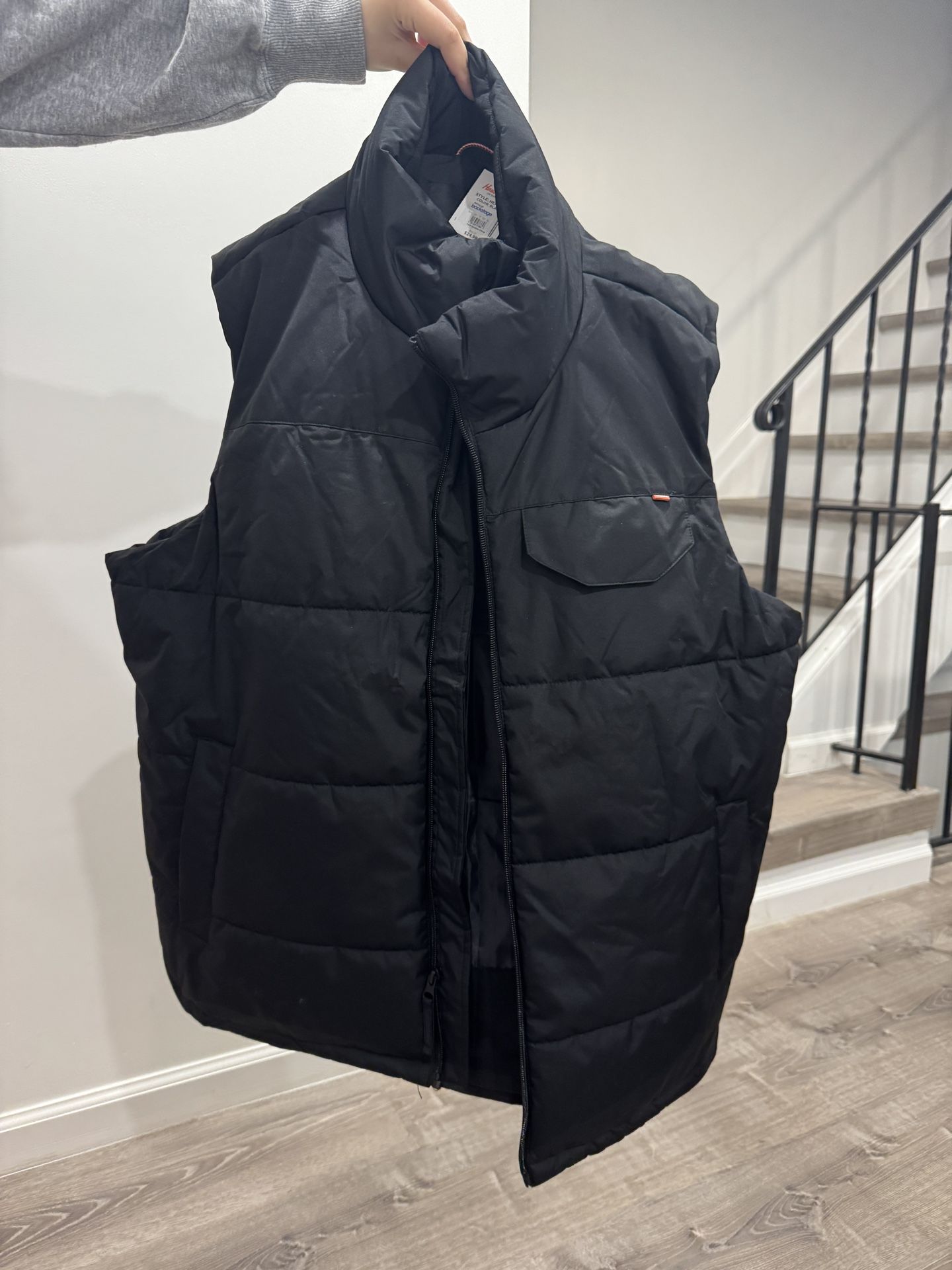Hawke & Co. Men’s Puffer Vest – Black, Size XL