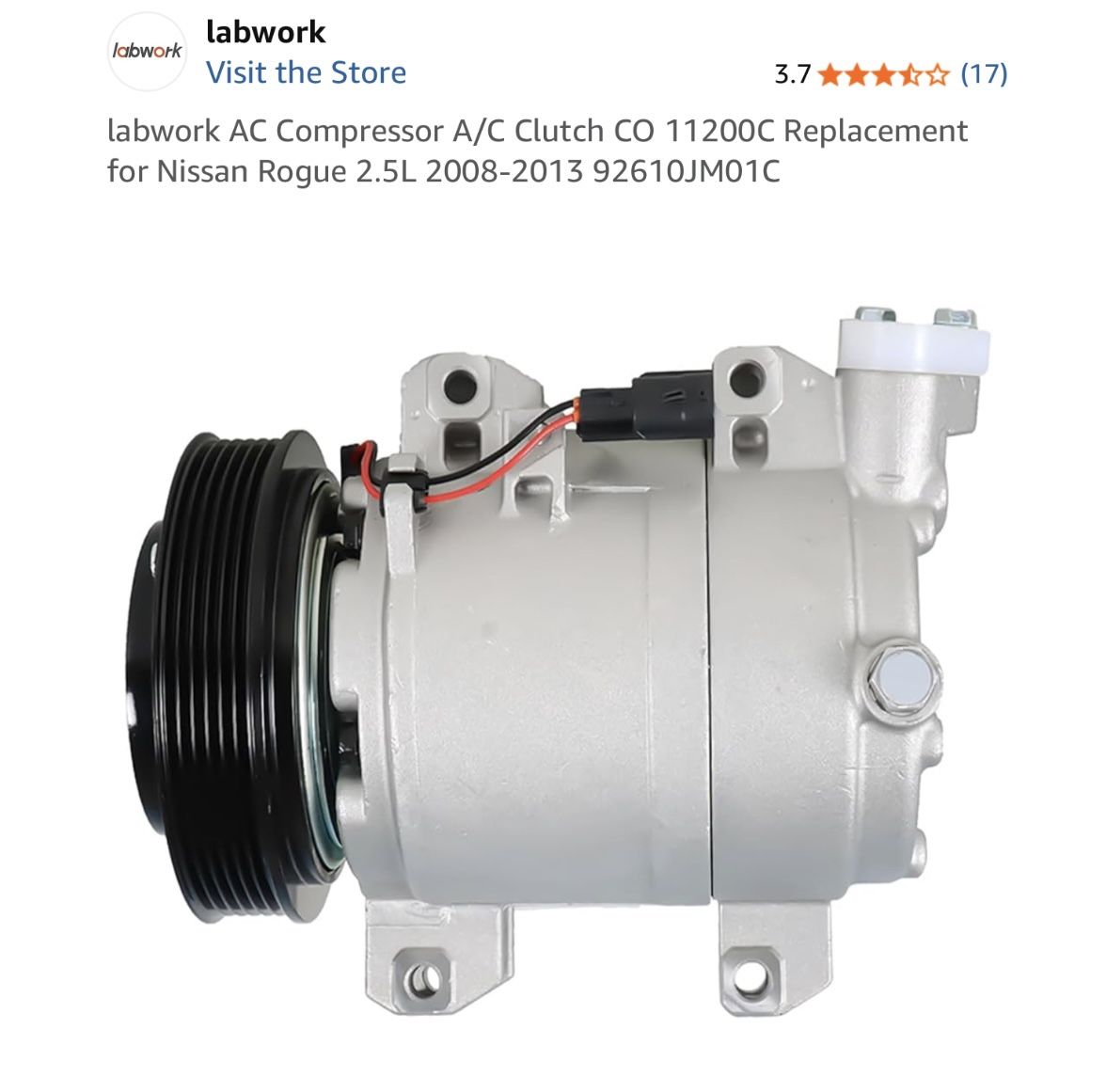 labwork AC Compressor A/C Clutch CO 11200C Nissan Rogue 2.5L 2008-2013