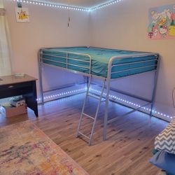 Gray Metal Loft Bed