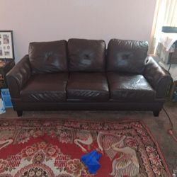 Black Leather Sofa 