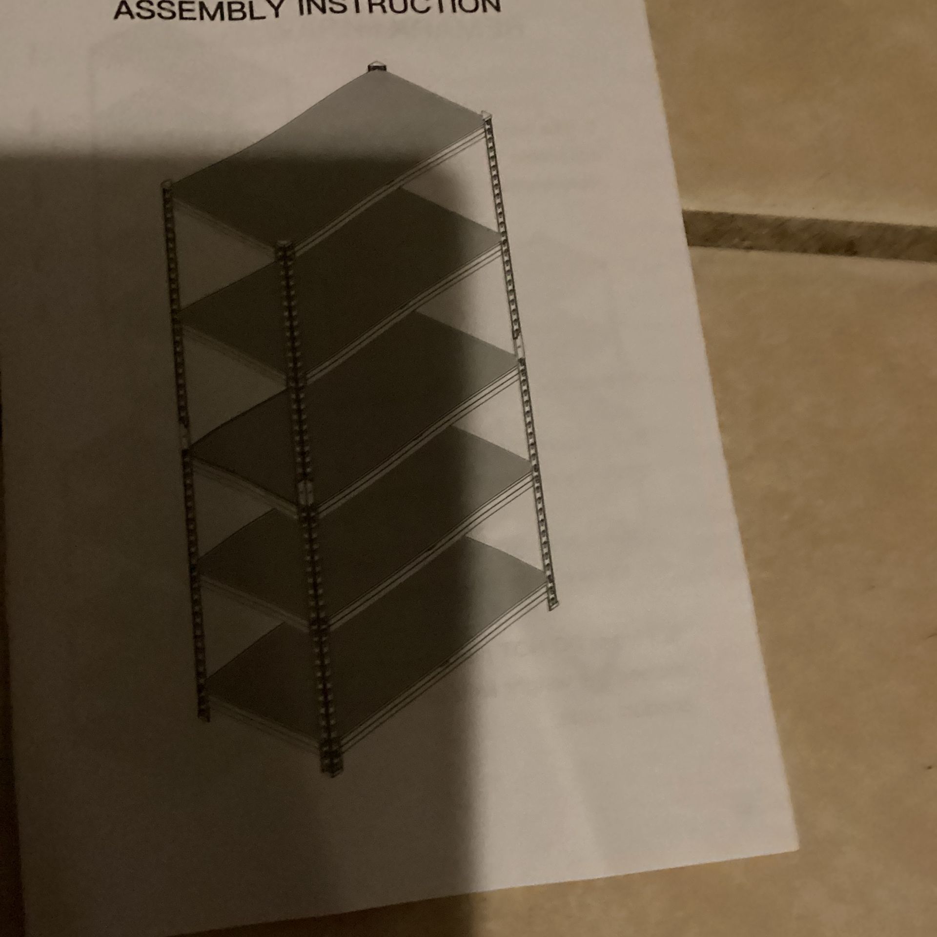 Brown And Black Metal Shelving