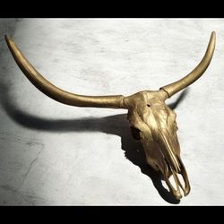 Gold Steer Skull