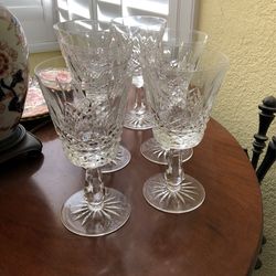 Waterford 6 7/8” Lismore Stem Water Wine Glasses
