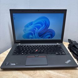 Lenovo ThinkPad T450 Core i7-5600U 2.6GHZ  8GB 256gb SSD WCam, Win11 Pro & Cord