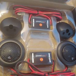 POWERBASS 1" SILK DOME TWEETER 100 WATTS HIGH OUTPUT  INLINE 12DB CROSSOVER  ( BRAND NEW PRICE IS LOWEST INSTALL NOT AVAILABLE  )