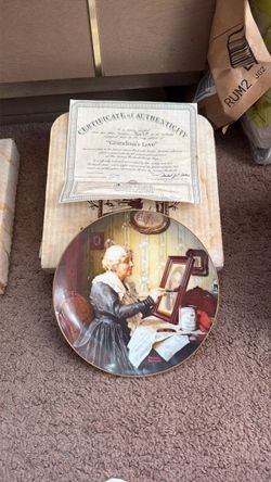 Norman Rockwell 'Grandma's Love' Collector Plate with COA