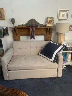 3 PIECES: RATTAN ROCKER* 2 MATCHING MIRRORED BED STANDS*Full HEADBOARD