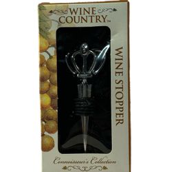 Wine Country Connoisseur’s Wine Stopper Royal Crown Design Metal Plug NIB
