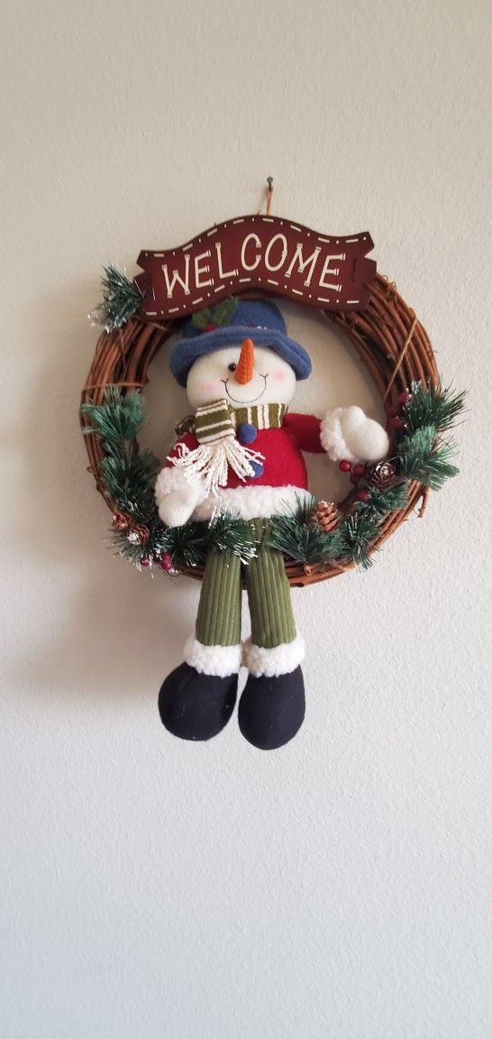 Welcome Snowmen Wreath