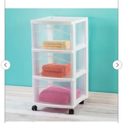 3 Drawer Cart , New , Clear 