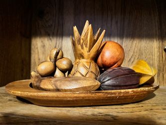Vintage MonkeyPod Wooden Fruit Bowl Set