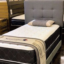 Brand New Twin Beds For Sale/Complete Bed Frame With New Mattress/Fast Delivery 