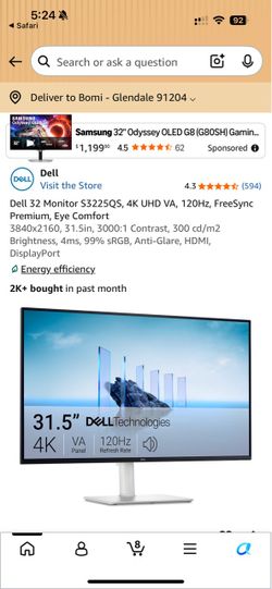 Dell 32" 4K UHD VA Monitor
