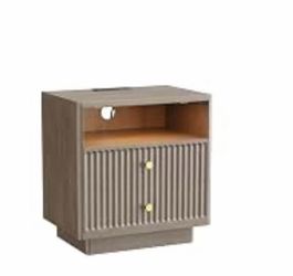 Flutted nightstand with charging station