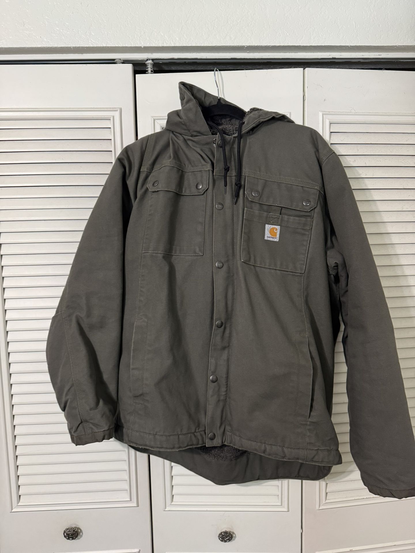 Carhartt mens jacket Duck Sherpa Lined Utility Jacket size Large Tall