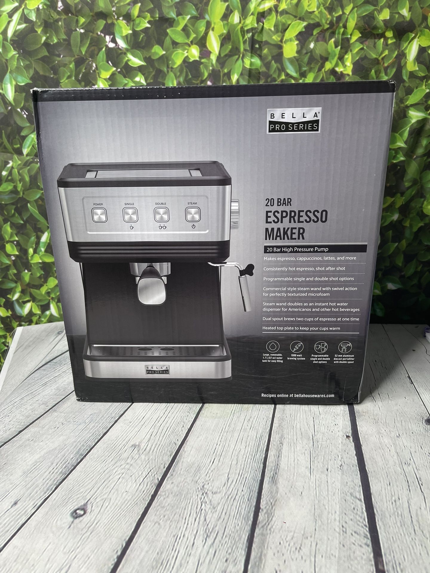 Bella Pro Series (90196) Espresso Machine W/ 20 Bars Of Pressure - Stainless