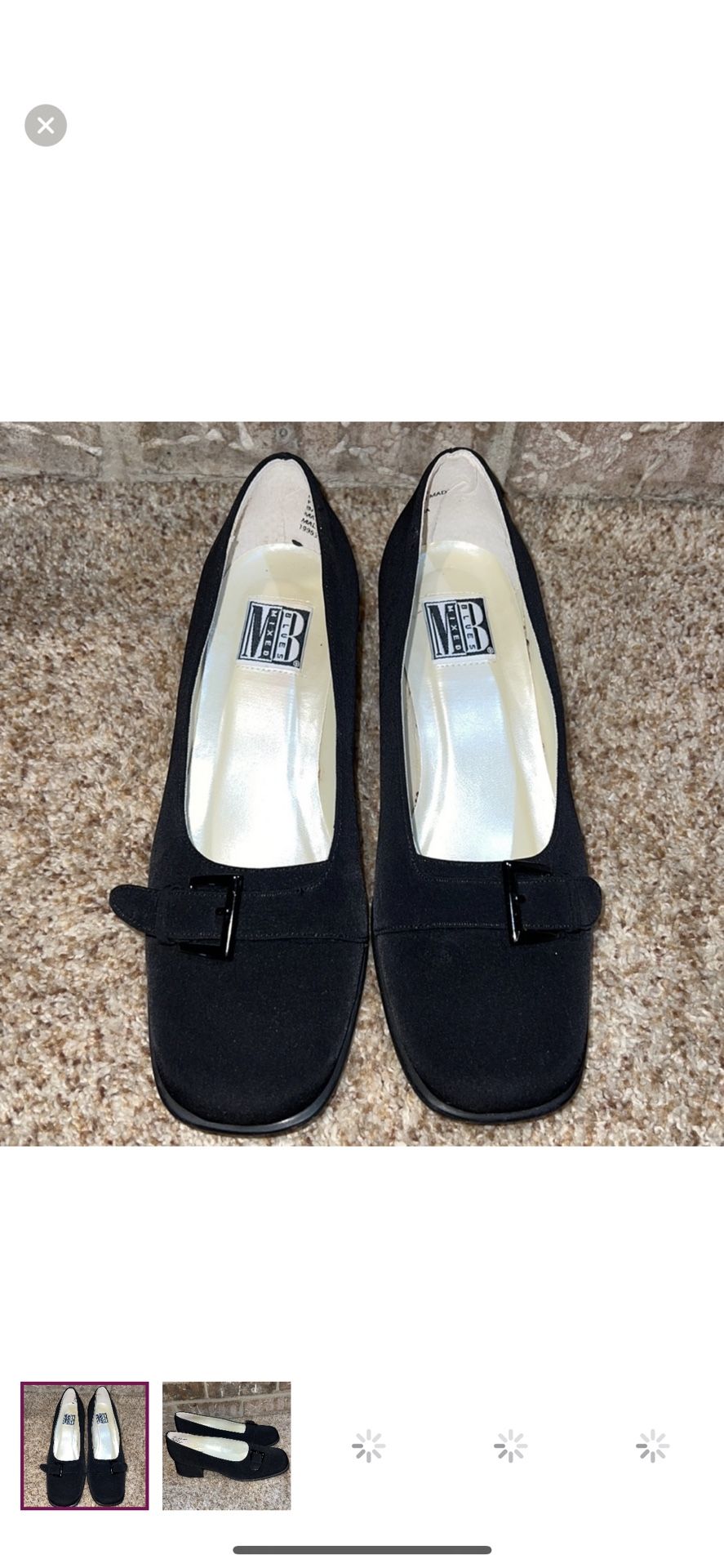 mixed blues black platform heels size 7.5