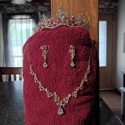 One Time Use Crown, Earrings, Necklace,For Any Occasion.