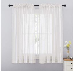 HOME White Linen Curtains