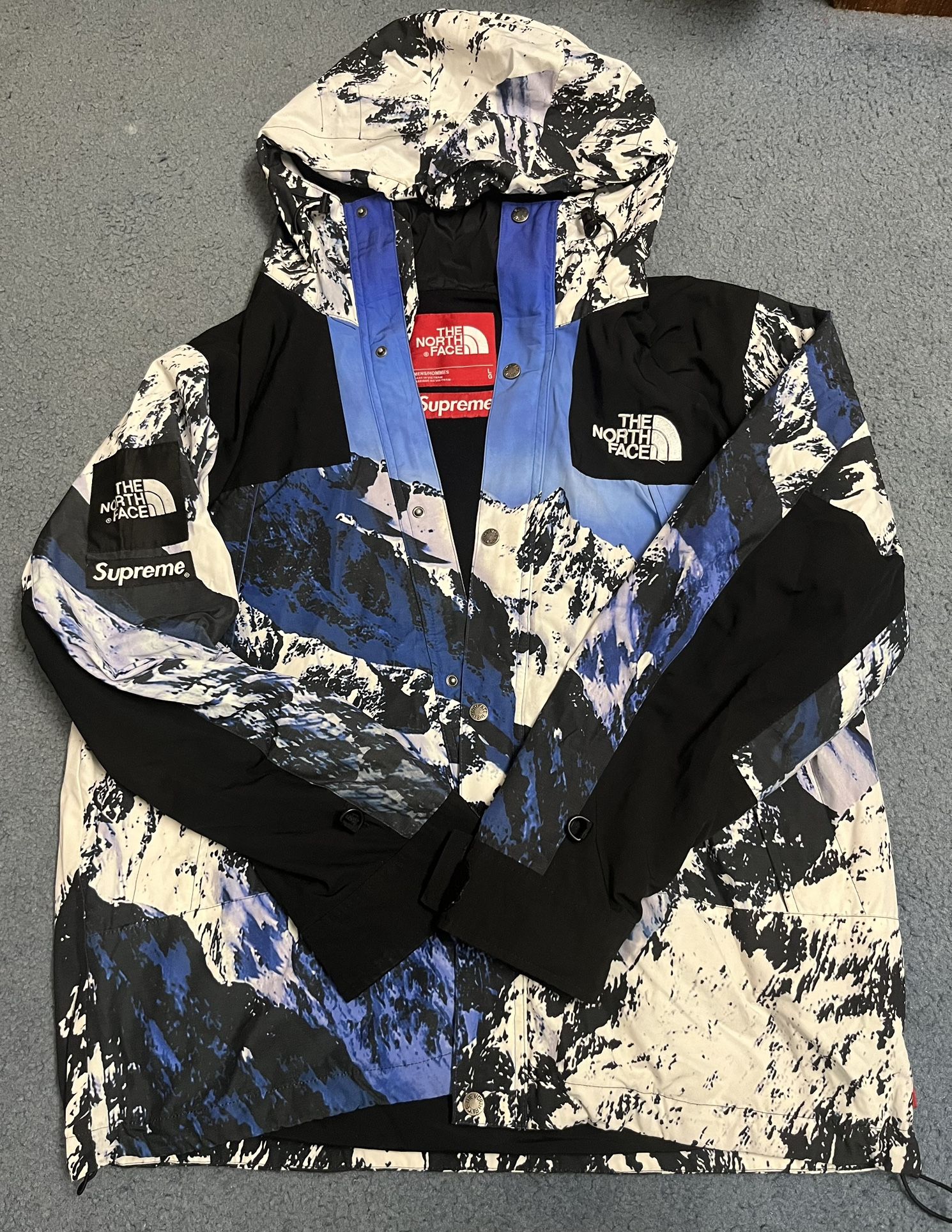 Supreme X The North Face Mountain Jacket Blue/White/Black Size Large
