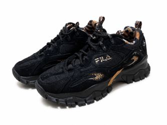 FILA Black Chunky Sneakers Animal Print Women’s Size 4
