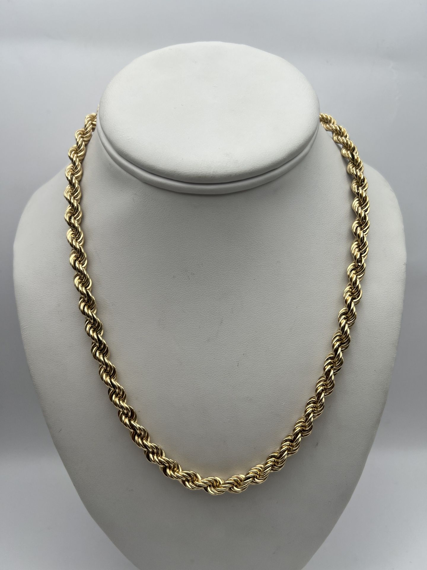 14k Yellow Gold Solid 18” 6.5mm Rope Chain