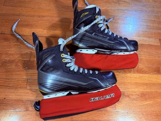 Bauer Supreme 150 Ice Hockey Skates with Red Blade Guards. Size 7.5
