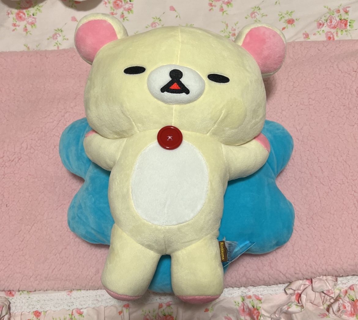 16” San X Korilakkuma and Rilakkuma cloud plushies