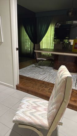 Upholstered Dining Chair with Chrome Frame